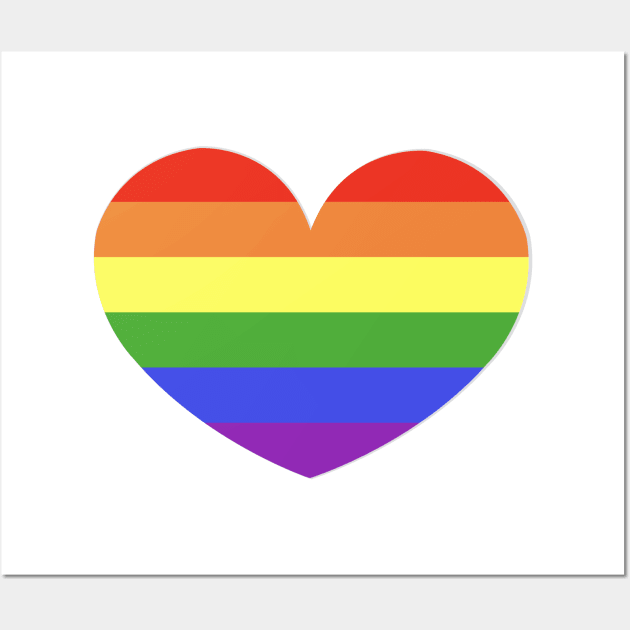 Rainbow flag LGBT symbol heart Wall Art by GULSENGUNEL